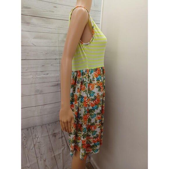 Lilypad Dress Striped Floral Scoop Neck Sleeveless Sz M - Picture 3 of 9